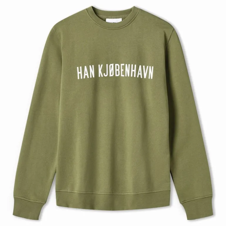 Herre Logo Regulær Sweatshirt Hærgrøn
