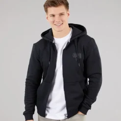 Herre lynlås hoodie Sort