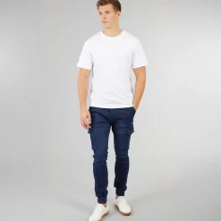 Herre Malimore Denim Manchet Cargo Bukser Mørk Vask