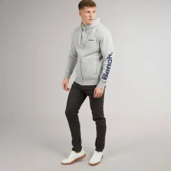 Herre Maslow 22 Lynlås Trøje Grå Melange