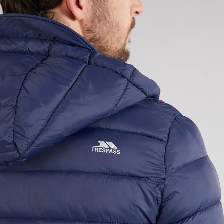 Herre Mikail Mikro Polstret Hættejakke Blå