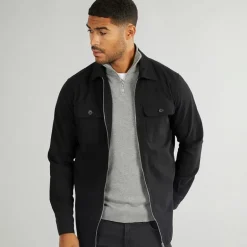 Herre Mikkel Skjorte Jakke Sort Houndstooth