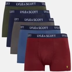 Herre Miller Fem Pak Boxer Trusser Peacoat/​Ruby Wine/​Granite Grey/​Blue Horizon/​Beetle