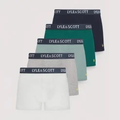 Herre Miller Five Pack Trunks Mørk Oliven/​Sort/​Lys Hvid/​Marineblå/​Gråmeleret