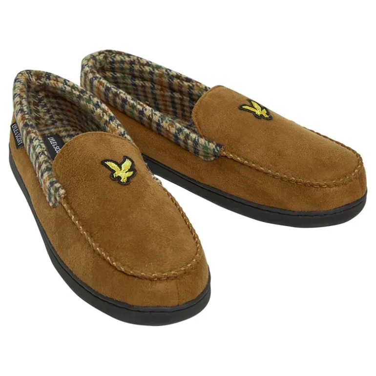 Herre Montague Mocassinsko Slippers Mørkebrun/Hønseøje