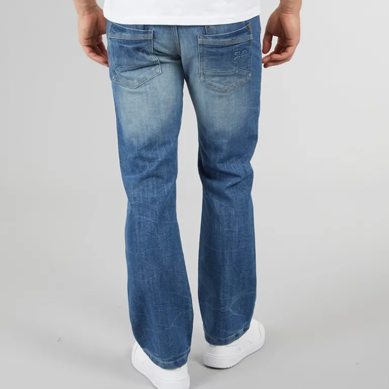 Herre Nye Baltimore Bælte Jeans Straight Jeans Lyse Vask