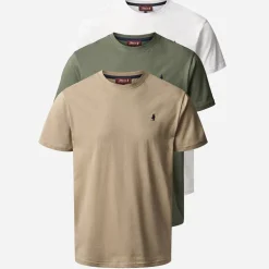 Herre Ohio Tre Pak T Shirts Beetle/Silver Mink/White Beetle/Silvermink/Hvid