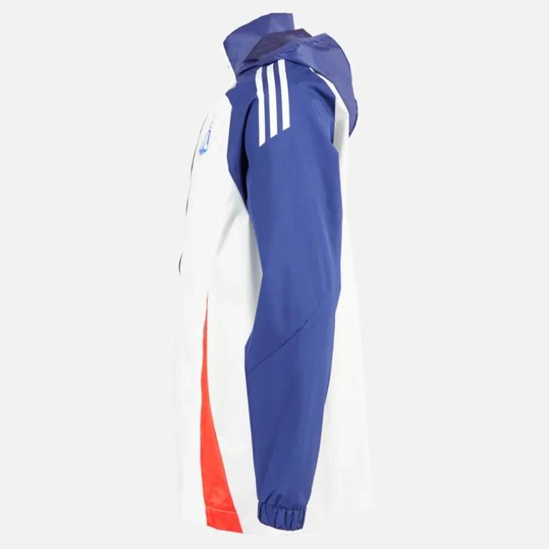 Herre OL Olympique Lyon All Weather Jakke White Tint/Midnight Indigo/Bright Red