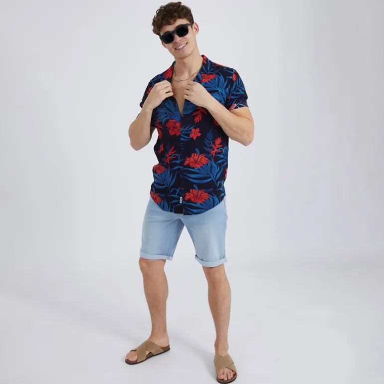 Herre Otiano Skjorter med korte ærmer Blå