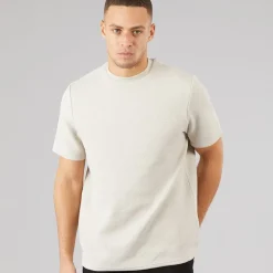 Herre Oversized Fit Standall T-Shirt Lys Taupe