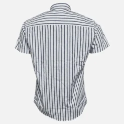 Herre Oxford Stripe Skjorter med korte ærmer Blå