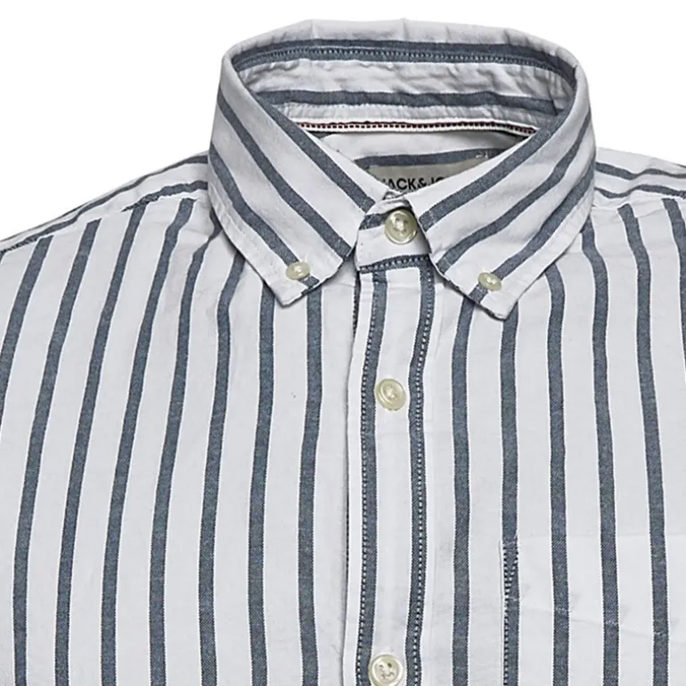 Herre Oxford Stripe Skjorter med korte ærmer Blå