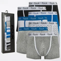 Herre 7-pak Underbukser FCUK10 Sort/Sort/Lysegrå Melange/Prince/Hvid Prince Prik/Lysegrå Melange/Hvid Sort FCUK