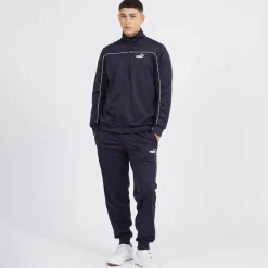 Herre Piping Poly Tracksuit Ny Blå