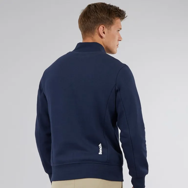 Herre Plinth Spots 1/4 Zip Funnel Neck Sweatshirt Navy