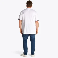 Herre Plus Størrelse Global Stribe T-Shirt Hvid