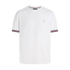 Herre Plus Størrelse Global Stribe T-Shirt Hvid