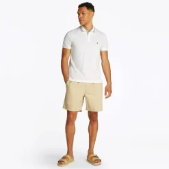 Herre Polo med Stolpelukning Detalje Hvid