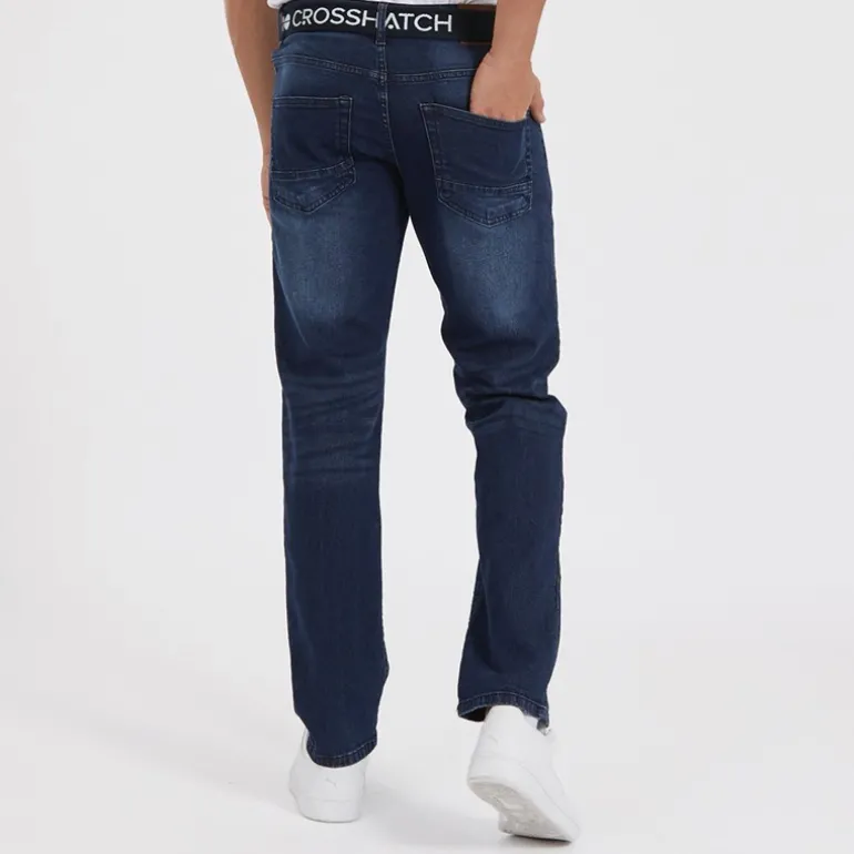 Herre Princed Straight Fit Jeans Mørk Vask