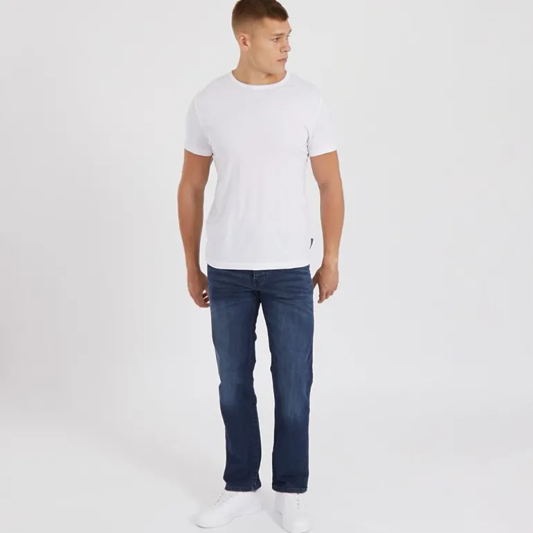 Herre Princed Straight Fit Jeans Mørk Vask