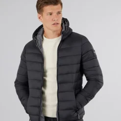Herre Puff jakke med rynker Sort