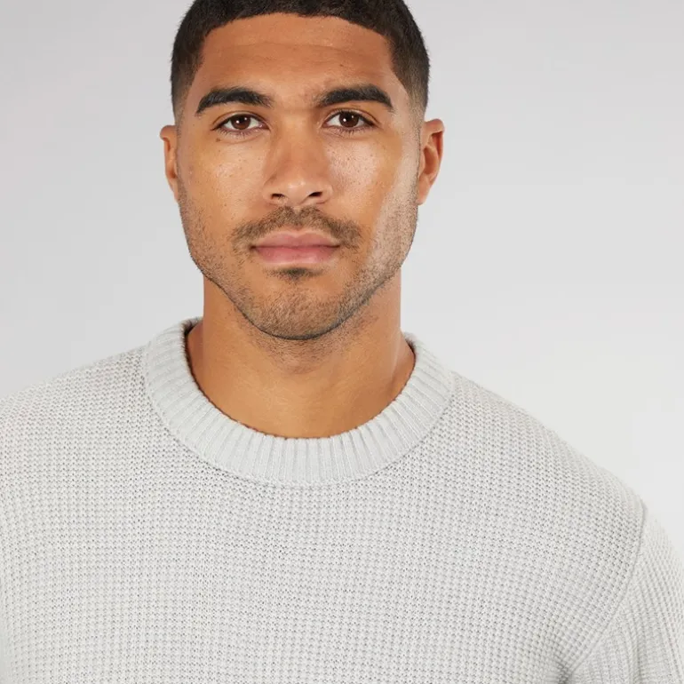 Herre Rice Strikket Jumper Lys Grå