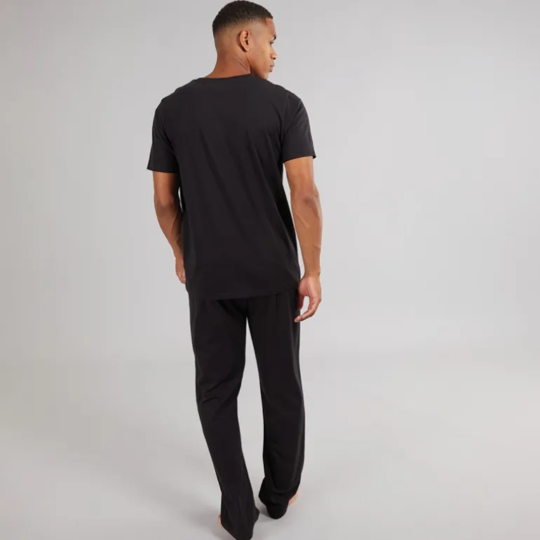Herre Robbert T-shirt Og Lounge Bukser Sæt Sort