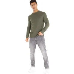 Herre Rundhals Trøje Oliven