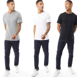 Herre Santo T-Shirts 3-pak Sort/Grå Melange/Hvid