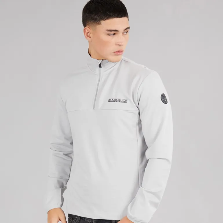Herre Sesano 1/2 Zip Top Light Grey Solid