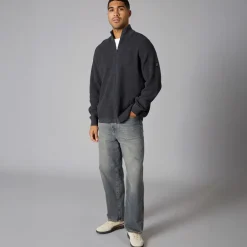 Herre Strik Cardigan Mørk Grå Marl Dar Grey M