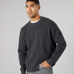 Herre striktrøje mørkegrå melange Dar Grey M