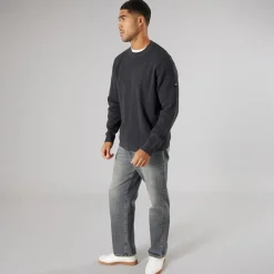 Herre striktrøje mørkegrå melange Dar Grey M