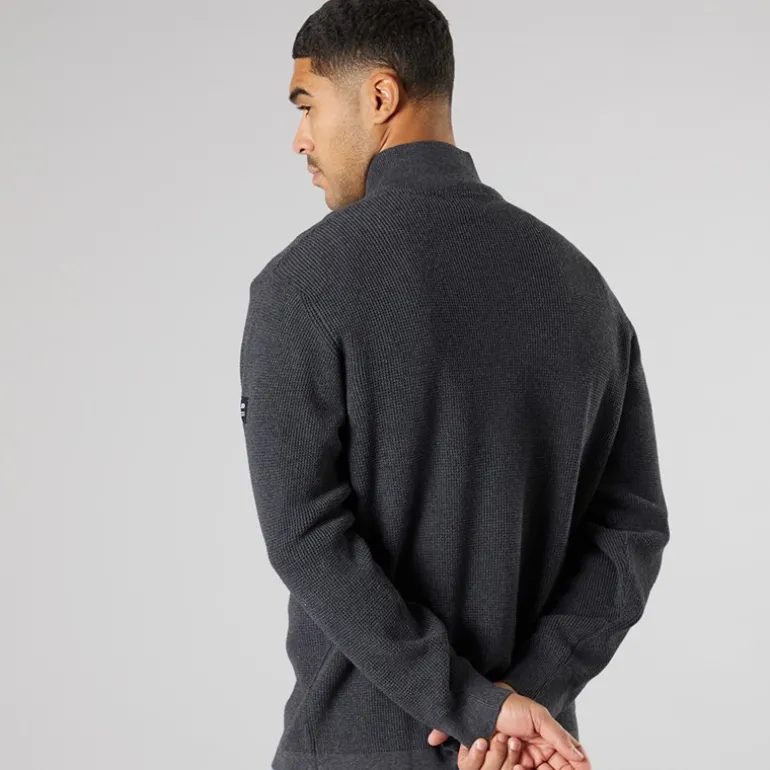 Herre striktrøje mørkegrå melange Dar Grey M