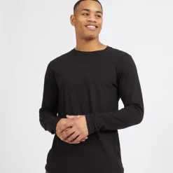 Herre Supreme Rundhals Langærmet T-shirt Sort