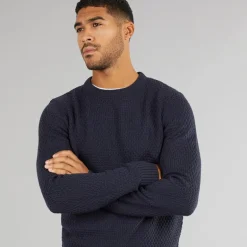 Herre Tanka Rundhals Trøje Marineblå