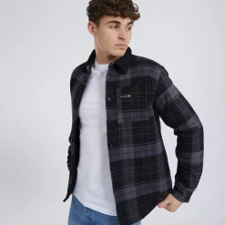 Herre Tavarell Langærmet Vatteret Skjorte Sort/Mørkegrå/Rød/Blå Ternet