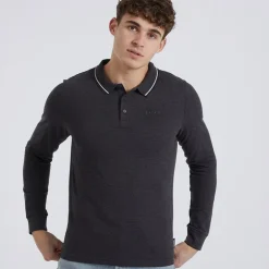 Herre Telles L/S Polo Skjorte Charcoal Marl