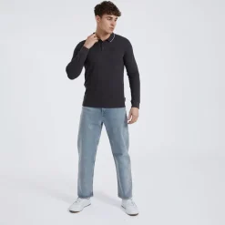 Herre Telles L/​S Polo Skjorte Charcoal Marl