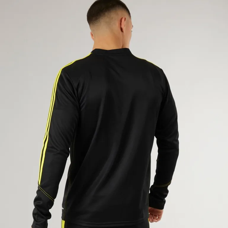 Herre Tiro 23 Klub 1/4 lynlås træningsbluse sort/kraftig gul