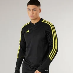 Herre Tiro 23 Klub 1/4 lynlås træningsbluse sort/kraftig gul