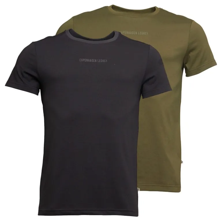 Herre To-pak T-shirts Hærgrøn/Antracit