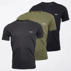 Herre Tre Pak T Shirts Grå/​Khaki/​Sort