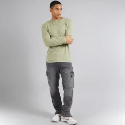 Herre Trial Langærmet Top støvet grøn