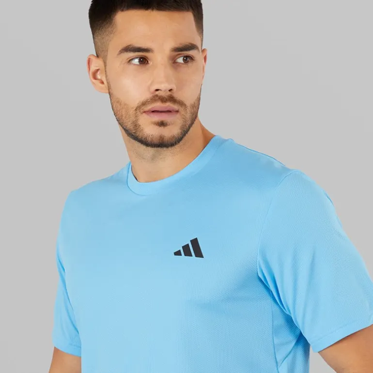 Herre Træn Essentiel Basis T-shirt Semi Blue Burst/Sort