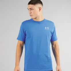 Herre UA Sportstyle Venstre Bryst Kortærmet T-shirt Blå Atlantis/Blå Rolig