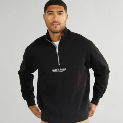 Herre Vesterbro 1/​4 Zip Sweatshirt Sort /​ Hvid