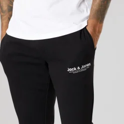 Herre Vesterbro Joggingbukser Med Åben Kant Sort/Hvid