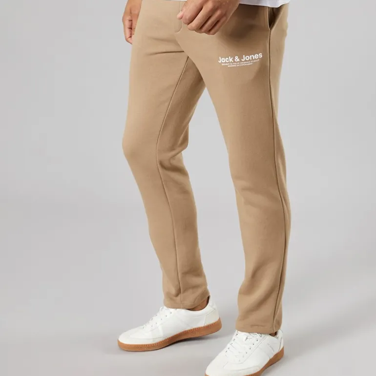 Herre Vesterbro Joggingbukser Med Åben Kant Silver Mink/Hvid