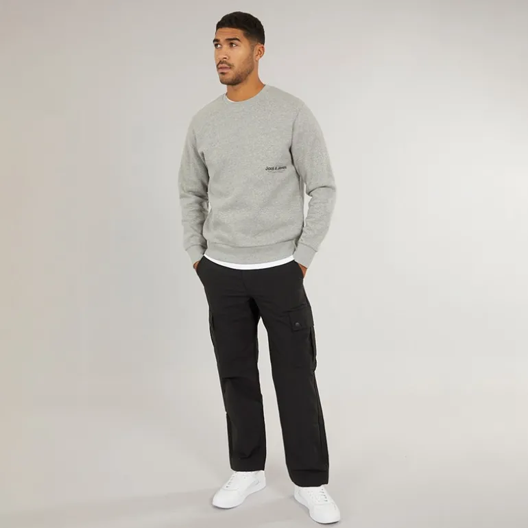 Herre Vesterbro Side Sweatshirt Lys Grå Marl/Sort